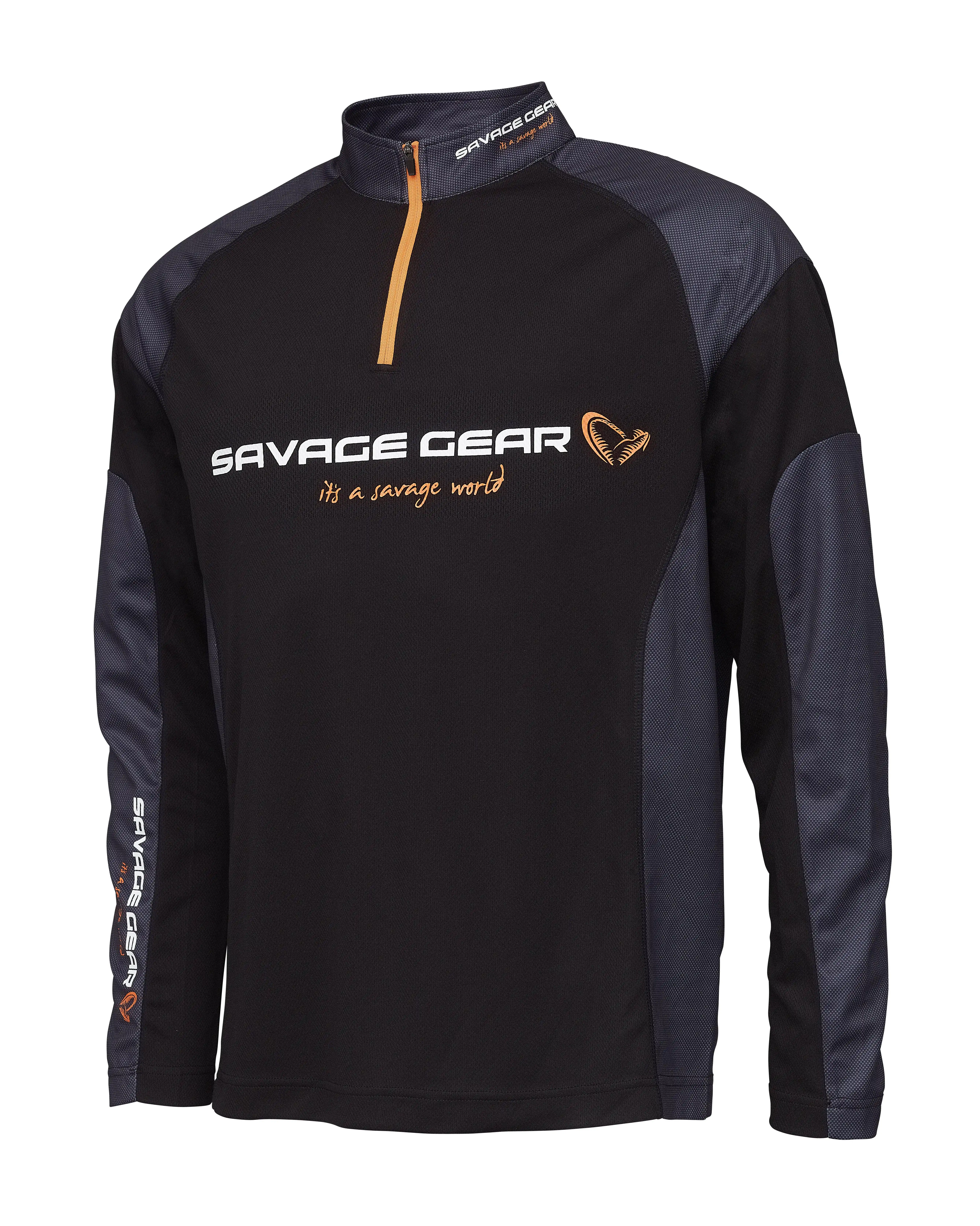 Savage Gear Tournament Gear Shirt 1/2 Zip #S Black Ink