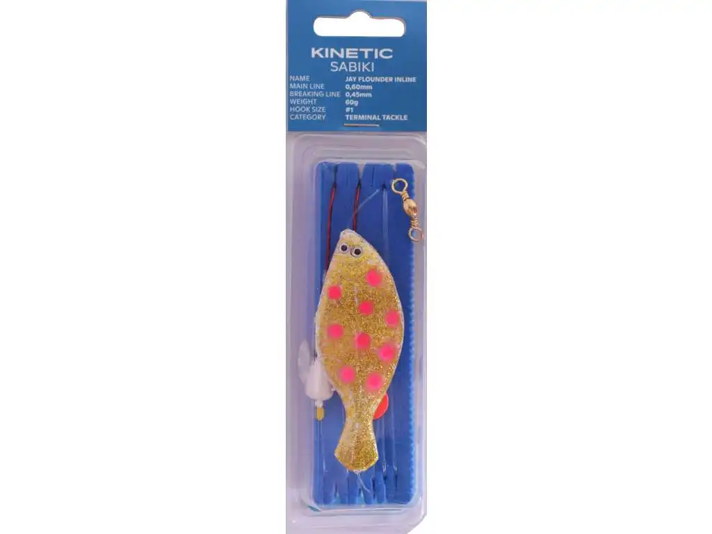 Kinetic Sabiki Jay Flounder Inline #1 115cm Glow Pink Dots 60g