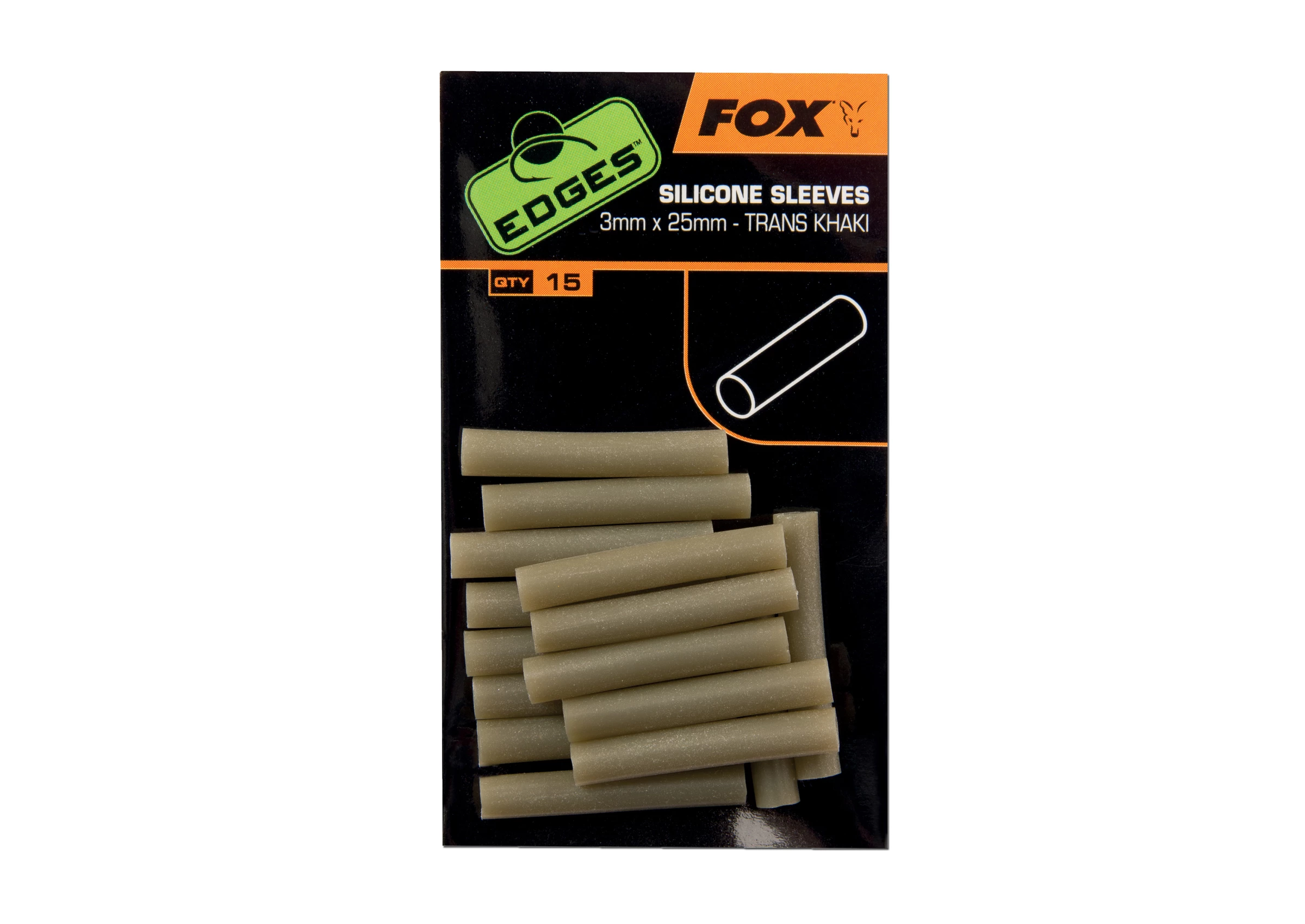 FOX Carp Edges Silicone Sleeves 2,5cm Trans Khaki 3,00mm