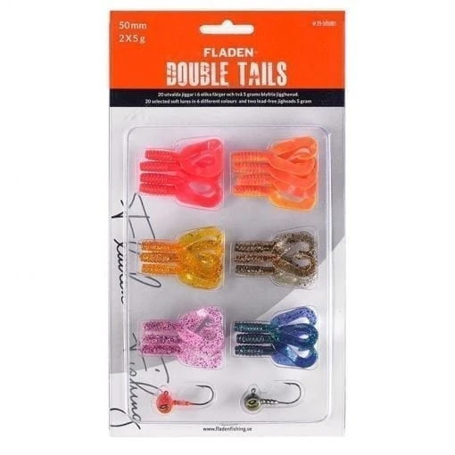 Fladen Jiggsortiment Double Tails 5cm Variante 1