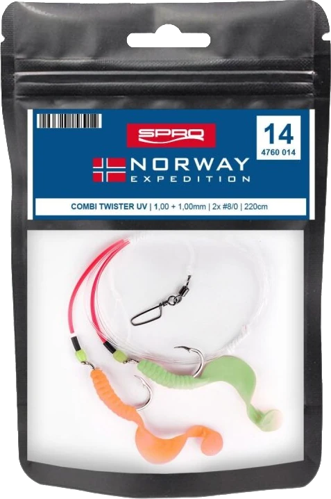 Spro Norway Expedition Rig 14 Combi Twister UV Gr.8/0 220cm 1,0mm 2 2,2m