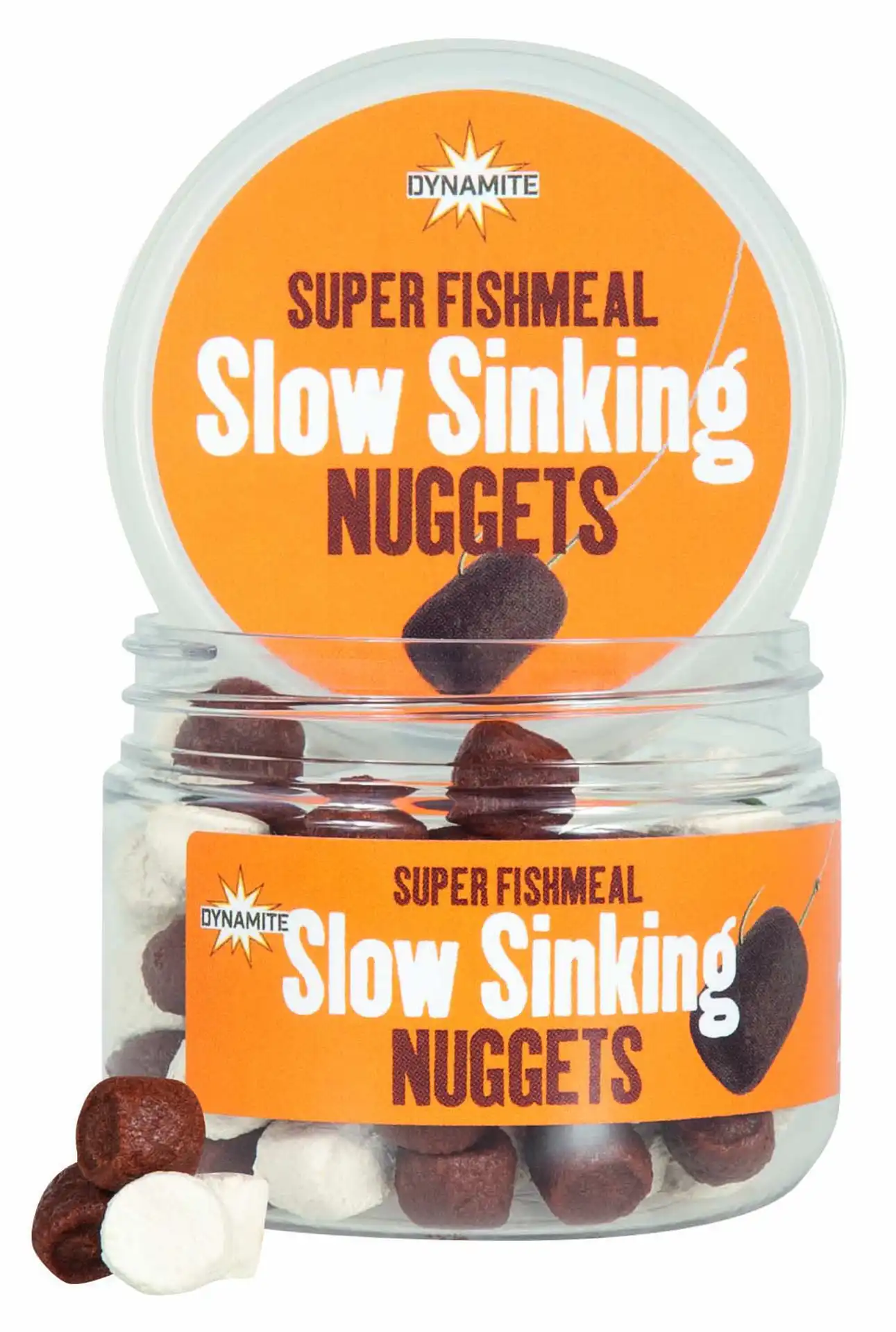 Dynamite Baits Nuggets Slow Sinking 60g 8mm Fishmeal Brown / White