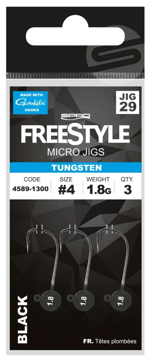 Freestyle Tungsten Micro Jig 29 #1/0 Black 1,8g