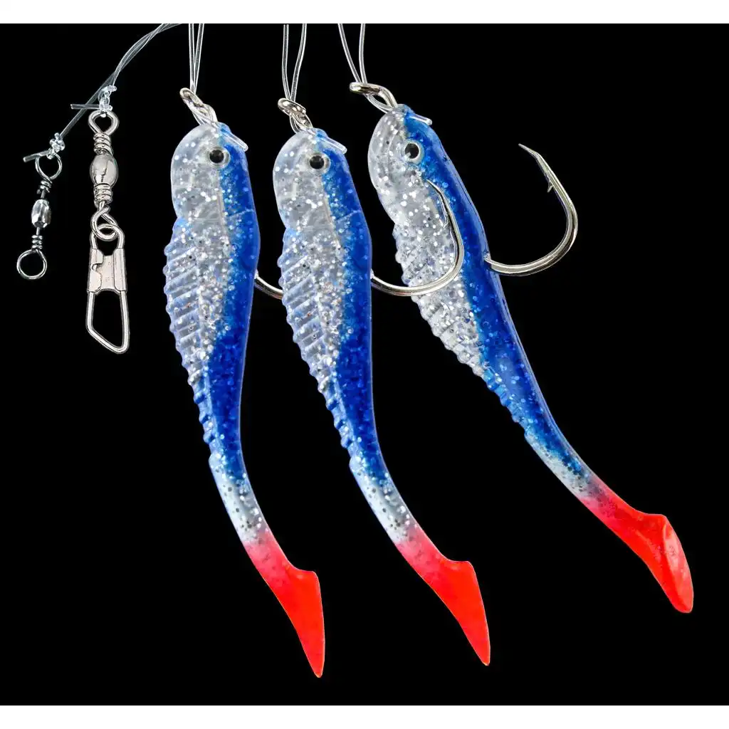 Dega Meeresvorfach 3 Arme Fish #7/0 0,80mm Blue-Glitter