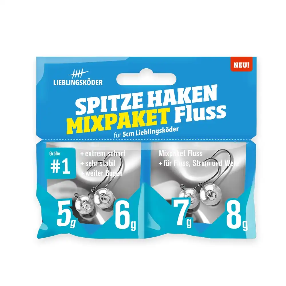 Lieblingsköder Jigköpfe Spitze Haken Mixpaket Fluss #1