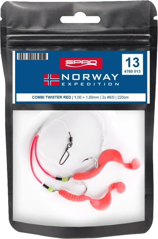 Spro Norway Expedition Rig 13 Combi Twister Red Gr.8/0 220cm 1,0mm 2 2,2m