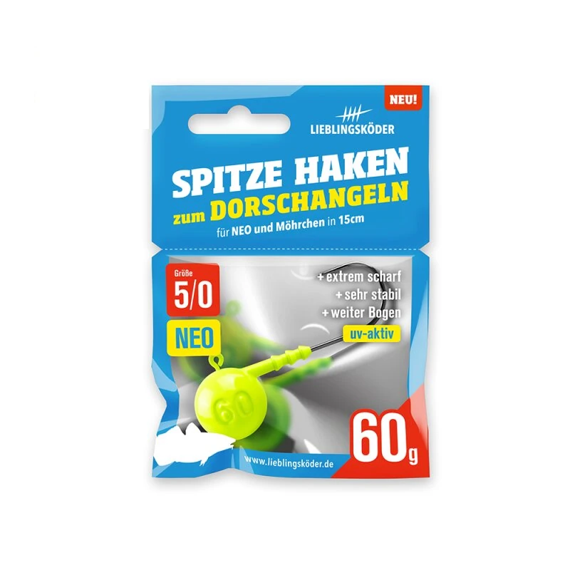 Lieblingsköder Jigköpfe Spitze Haken #5/0 Neo 60g