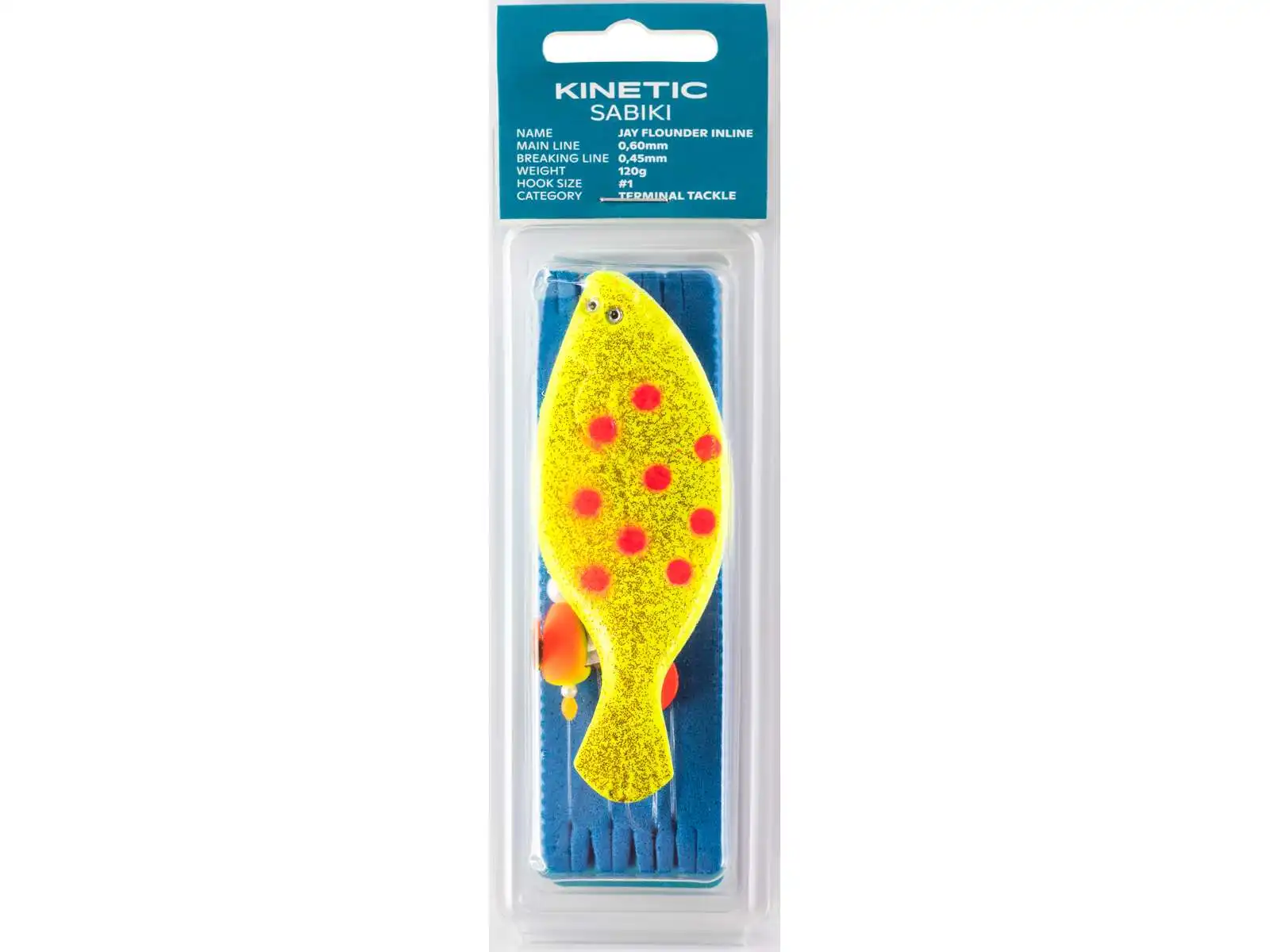 Kinetic Sabiki Jay Flounder Inline #1 115cm Yellow Orange Dots 120g