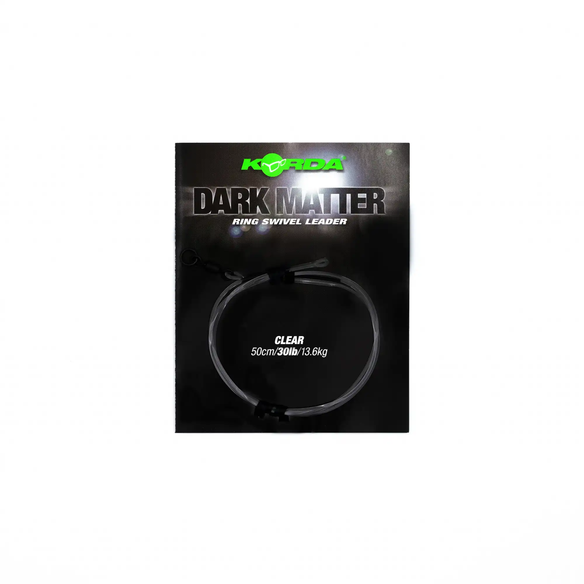Korda Dark Matter Leader Size 8 Ring Swivel 50cm 40lb Clear