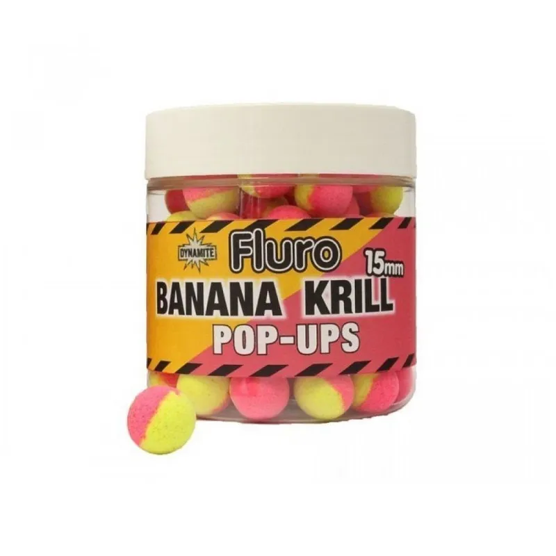 Dynamite Baits Fluro Two Tone Pop-Ups 86g 20mm Krill & Banana